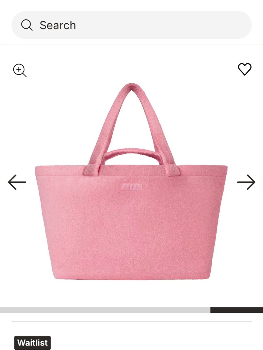 SKIMS Pink Plush Tote with Skims Nike Keychain